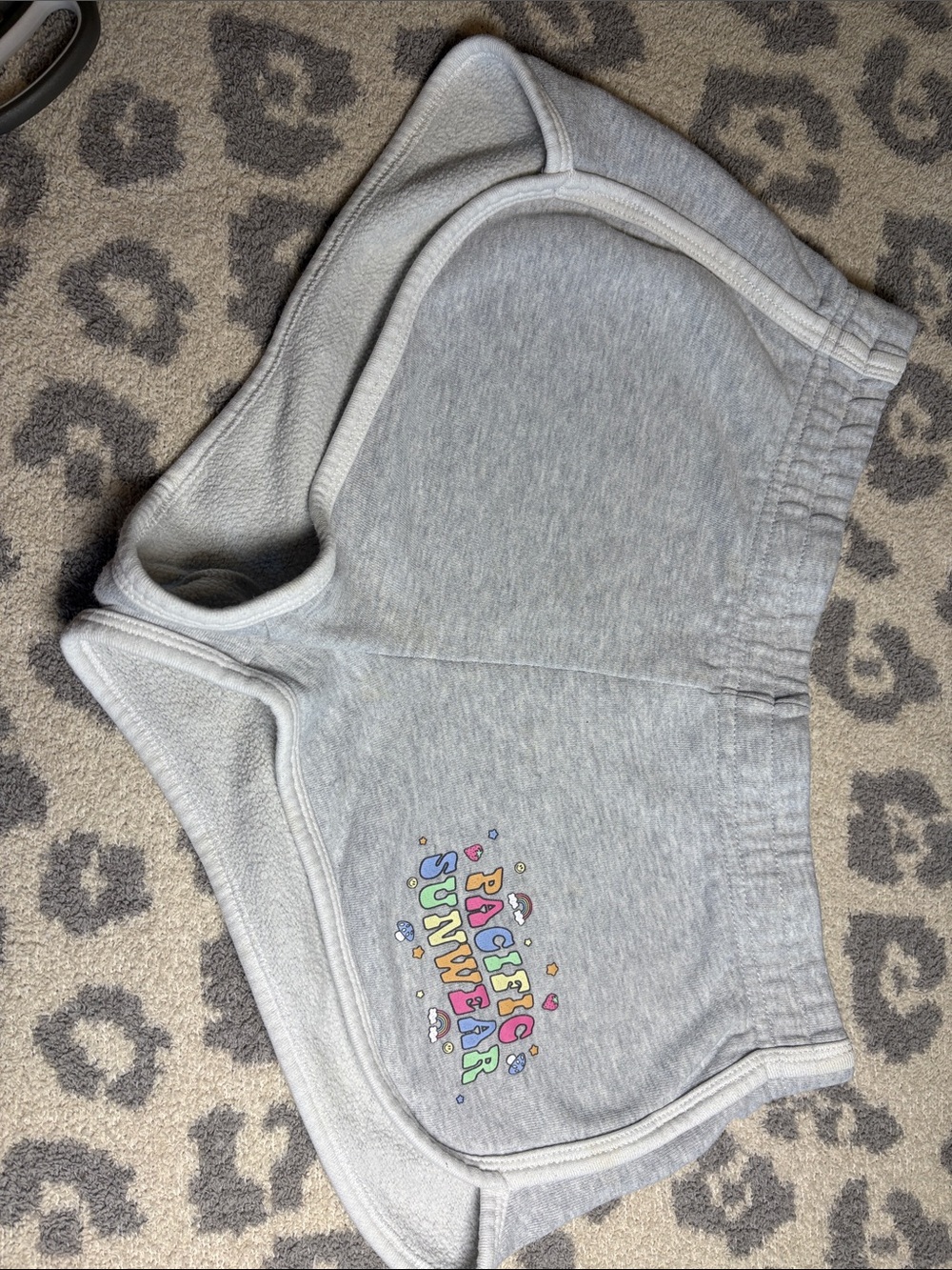 Pacific Sunwear Light Gray Women's Shorts with Colorful Logo